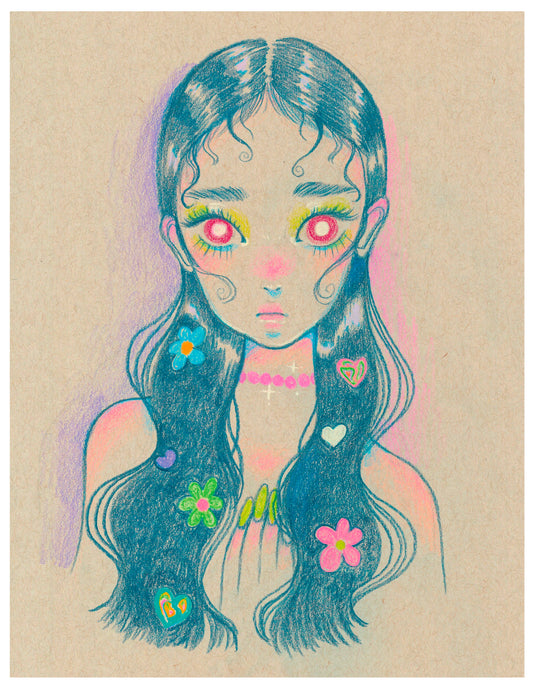 “Curls and Florals” Print