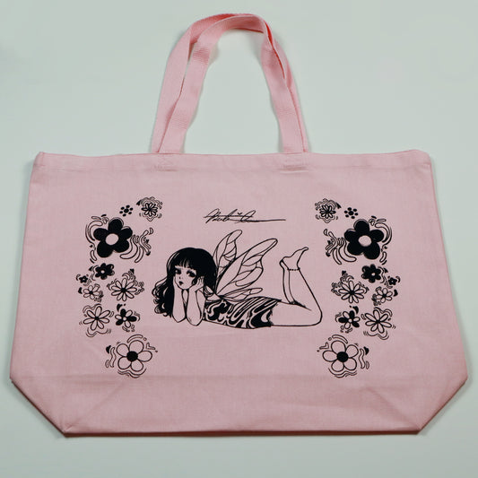 Butterfly Girl Tote Bag In Pink